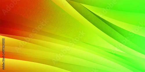 A vibrant abstract of color, featuring intersecting lines and gradients of green, yellow and orange, evokes a sense of modern dynamism and artistic flair. 