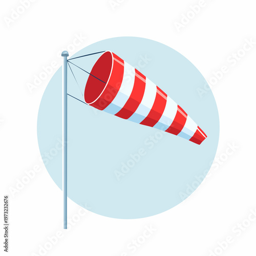Red and white wind sock indicator.