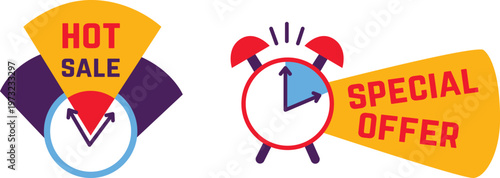 Promotional banners indicating hot sale and special limited-time offers