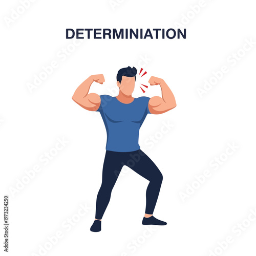 Man Flexing Muscles, Determination, Strength, Fitness, Healthy Lifestyle, Motivation