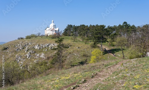 View of St. Sebastian Chapel on Holy Hill near Mikulov, South Moravia, Czech Republic, Spring 2026