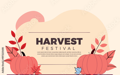 A digital illustration of a harvest festival sign