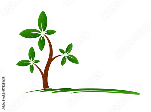 A symbol of the stylized green tree.