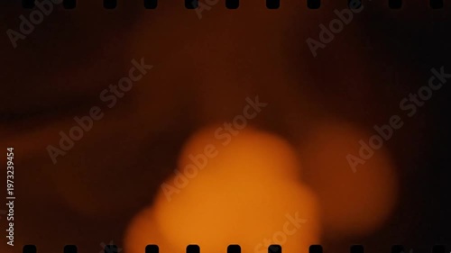 Wallpaper Mural Cinematic Warm Orange Light Leak Film Burn Effect with Vintage Analog Film Frame Overlay Torontodigital.ca