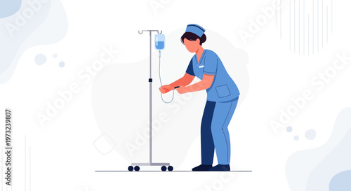 Nurse Administering IV Drip Treatment