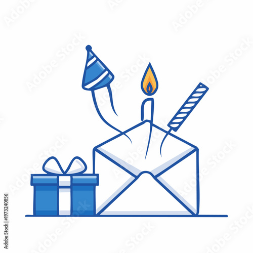 Birthday Celebration Party Icon Design.