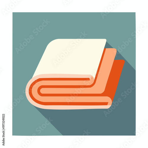 Rolled up orange and white towel.