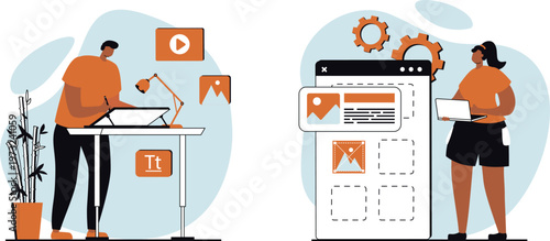 Collaborative digital content creation and management in a modern workspace setting