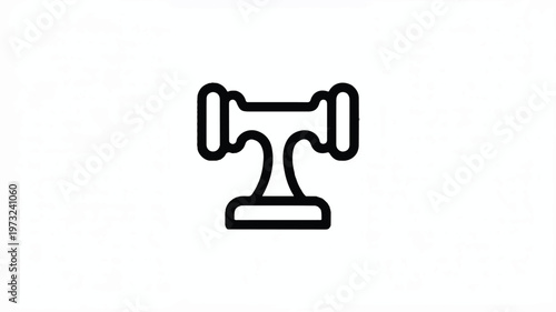 Graphic illustration of dumbbell icon on transparent background for fitness and workout concepts