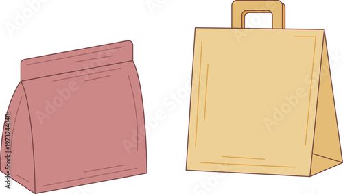 Comparison of two different shopping bags with handles