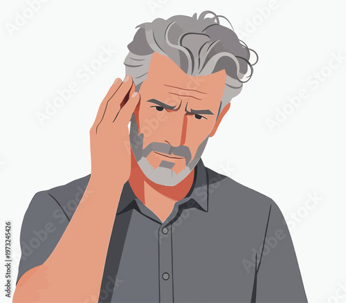 Middle - aged man with earache