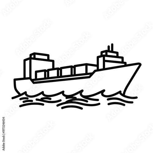 Cargo ship sailing on water with shipping containers with container ship with bulk carrier with supply chain with water waves with sea waves