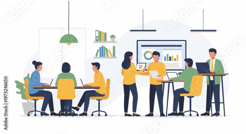 Business team collaborating on a project in a modern office 1.