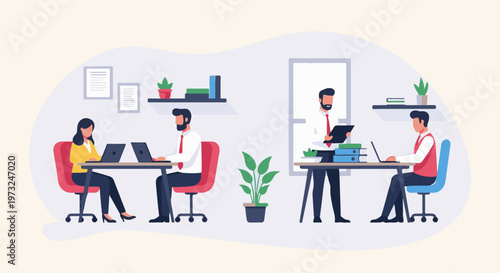 Diverse Professionals Collaborating in a Modern Office Environment 5.