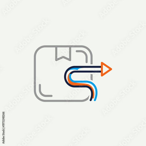 Colorful Arrow Moving Outward Bound.