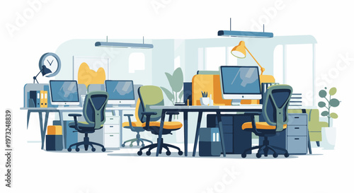 Modern Office Interior with Desks and Chairs 6.