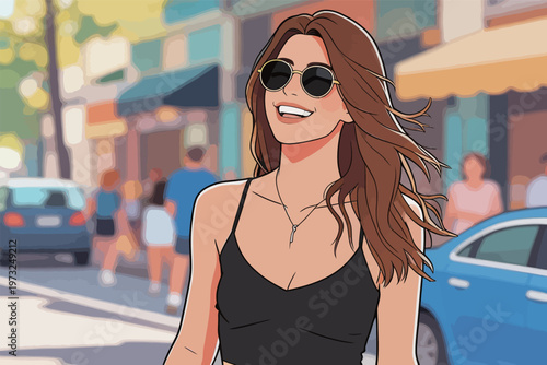 Stylish Woman in Urban Outdoor Setting