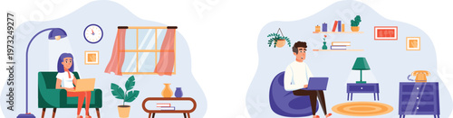 Contrasting work environments: focused and distracted remote workers