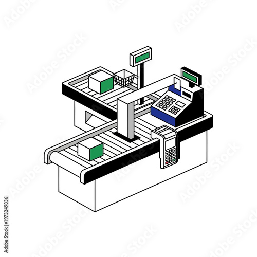 Conveyor Belt Check out Machine.
