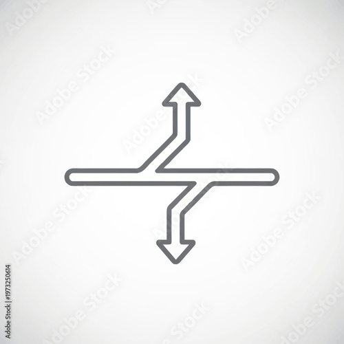 Crossroads with arrows pointing directions.