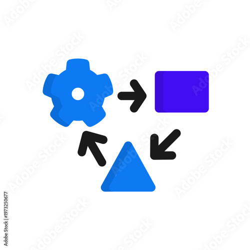 logic simple flat icon illustration