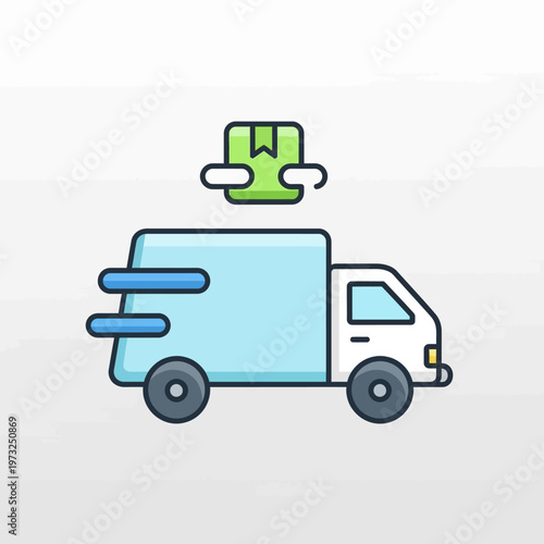 Delivery truck with money on top.