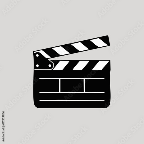 Black film clapper board icon.