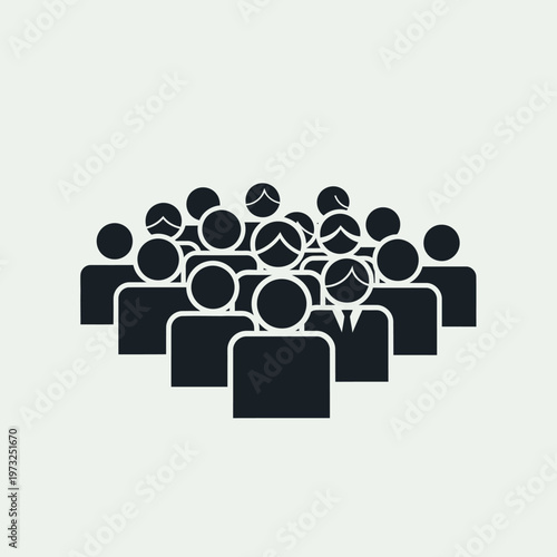 Diverse group of people icons together.