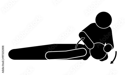 緊急時に気道確保をするピクトグラム　