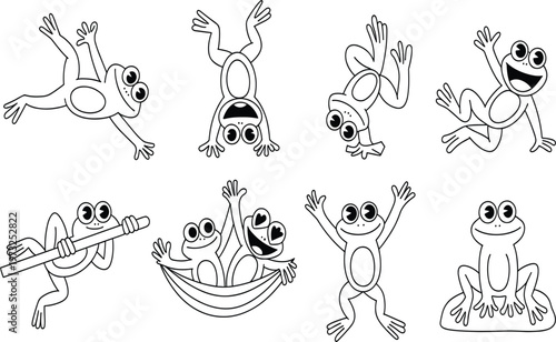 Vector line icon set of modern electronic gadgets, laptop smartphone tablet smart watch and digital devices