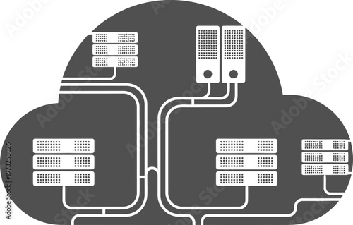 Data center cloud infrastructure with server rack connections