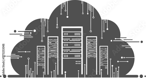 Data center server racks housed within a cloud for secure web hosting