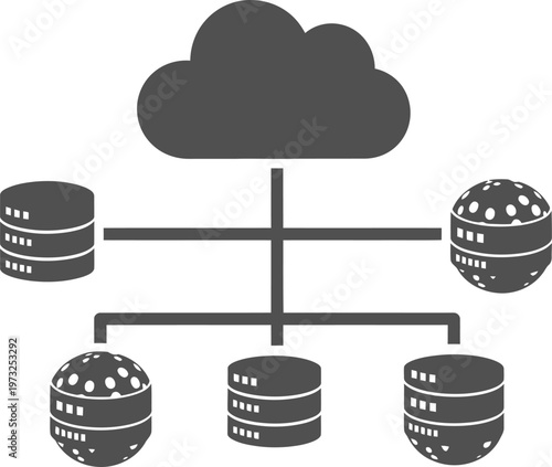 Distributed database system connected to a central cloud platform