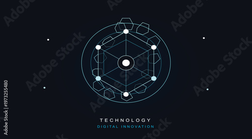 Exploring futuristic technology through an intricate geometric and digital cosmic design representation