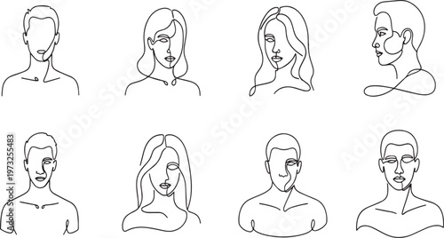 User Avatar and Profile Outline Icons for Identity and Personality