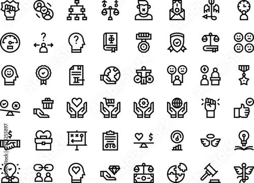 Business Ethics and Corporate Social Responsibility Icon Set