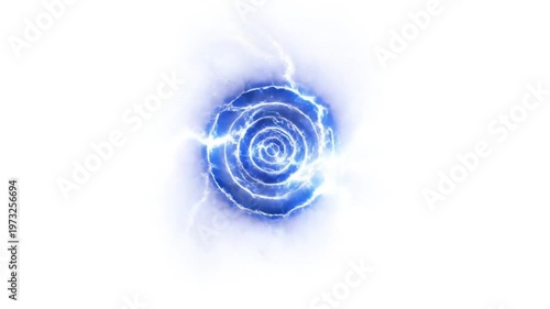 Wallpaper Mural Blue Electric Spiral Animation with Lightning Effects on a Clean White Background Torontodigital.ca