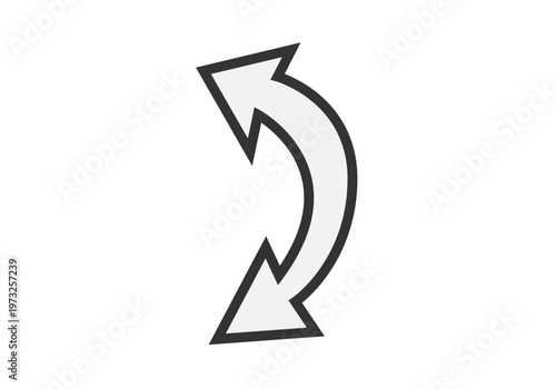 Flecha negra con trazo de pincel gestual formando una curva ascendente hacia la derecha