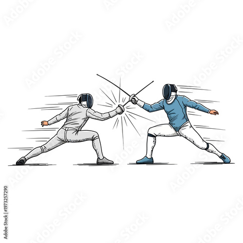 Fencers Duel Sparring Combat Sport