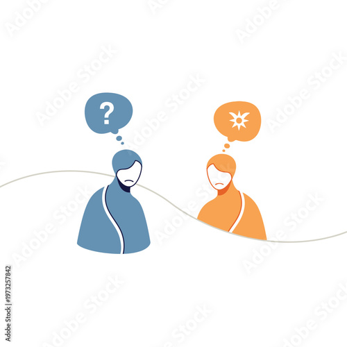 Confused Person, Clear Idea Illustration
