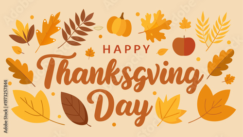 Thanksgiving, Happy Thanksgiving Day, Fall Leaves, Autumn Greeting