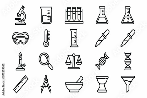 Science equipment and tools for experiments and research in a laboratory setting with various instruments.