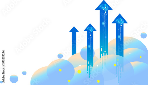 Abstract vector background of AI and cloud computing for business growth and data analytics
