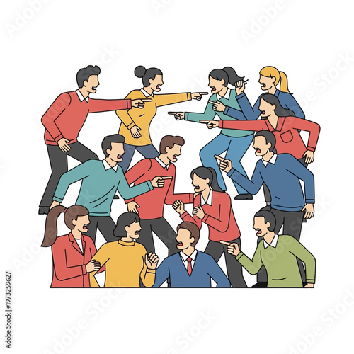 People Arguing and Pointing Fingers in a Conflict