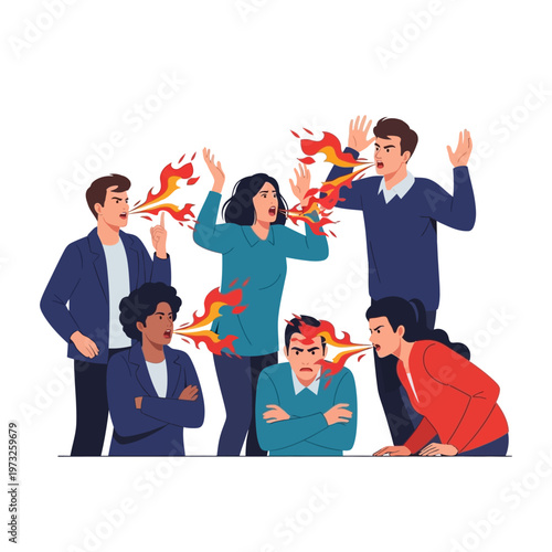 People arguing, verbal conflict, anger, aggression, conflict, disagreement, shouting, stress, emotion