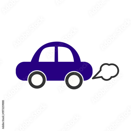 発進する青い車のシンプルなアイコン