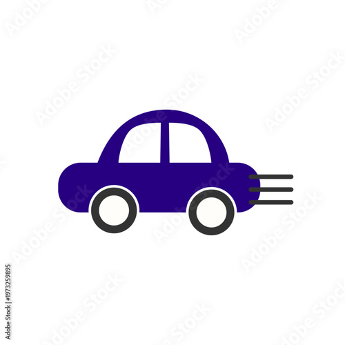 走る青い車のシンプルなアイコン