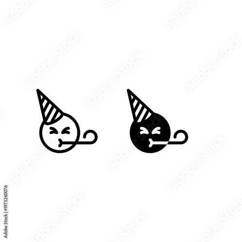 Party Face Emoji icon and illustration