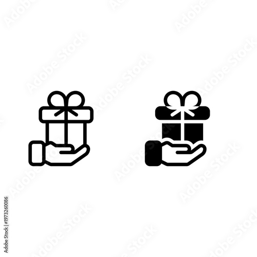 Iconic Gift Box icon and illustration
