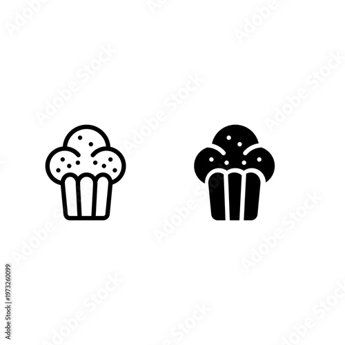 Cupcake birthday icon and illustration